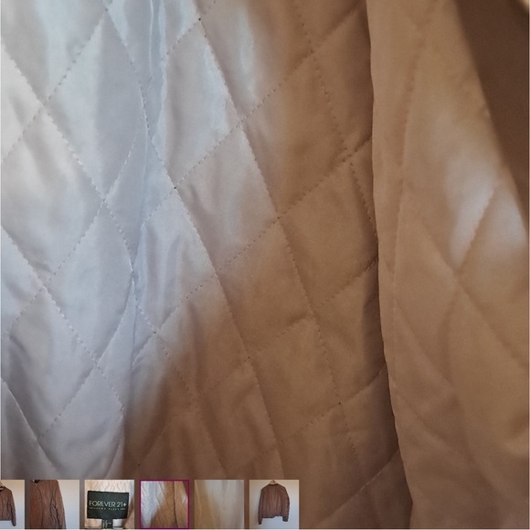 Forever 21 Light Brown Satin Bomber Jacket 2X - Picture 4 of 6
